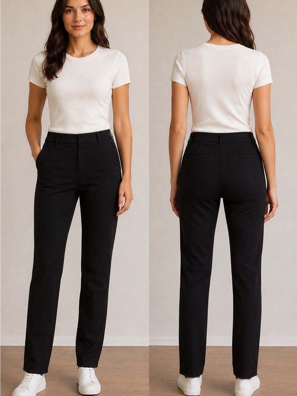 Quince Black Pull-On Pants Medium
Elastic Waist Career Stretch